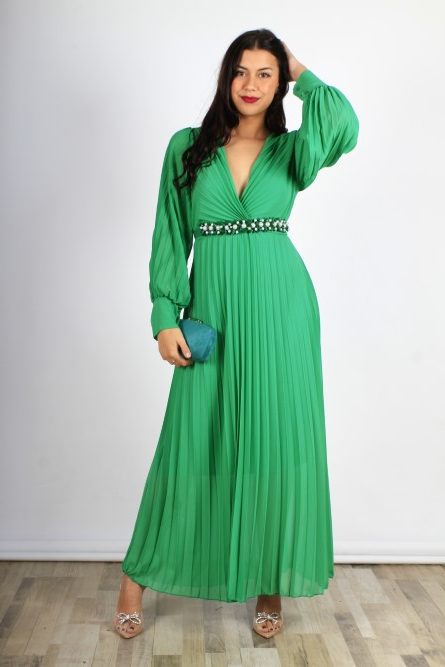 Vestido Plisado Largo – ModaStylo