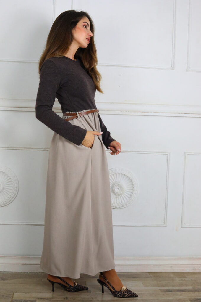 Vestido Doble Tejido Cinturón