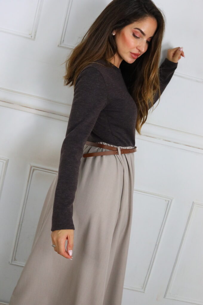 Vestido Doble Tejido Cinturón