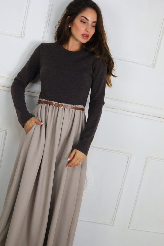 Vestido Doble Tejido Cinturón