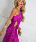 Vestido Plisado Asimétrico - Imagen 23