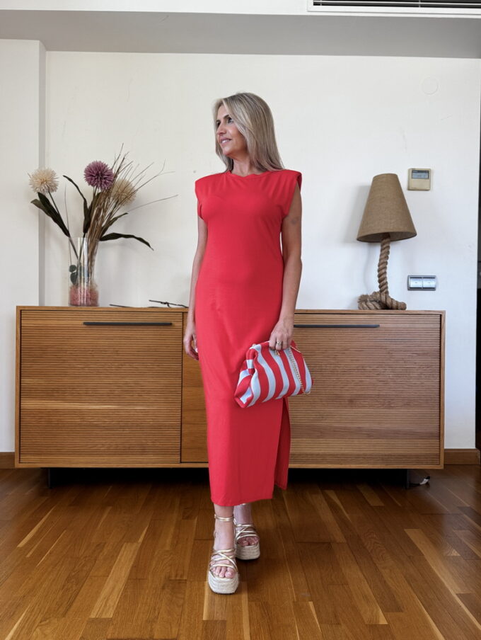 Vestido Hombreras Algodón