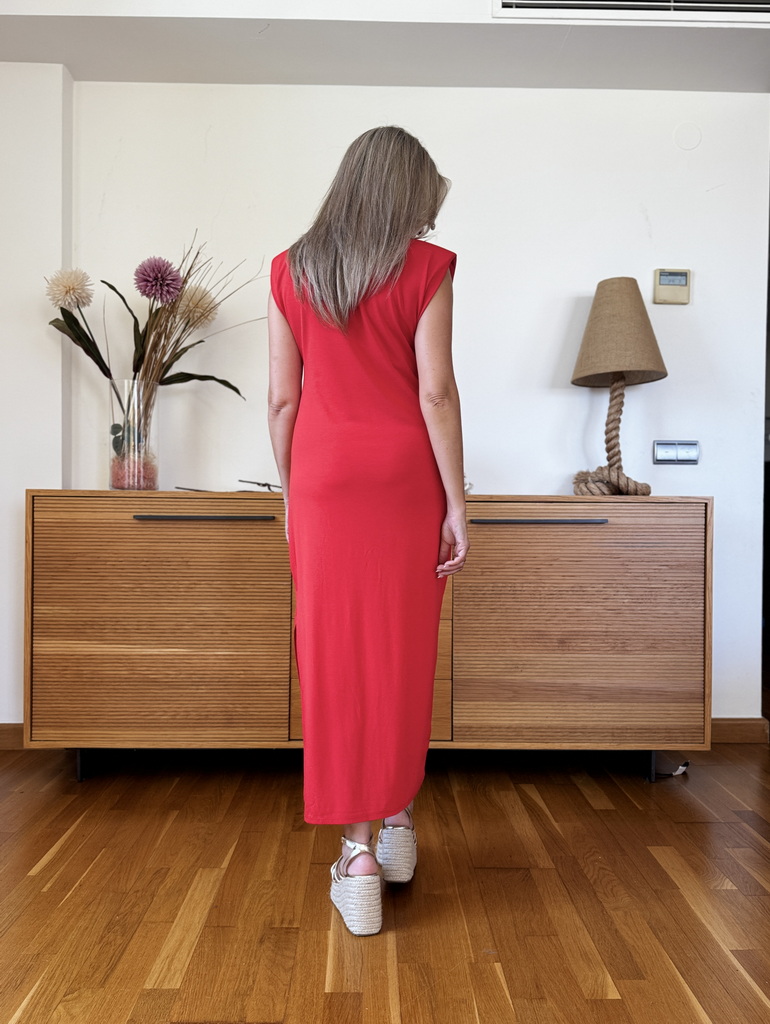 Vestido Hombreras Algodón - Imagen 4
