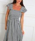 Vestido Cuadros Fruncido - Imagen 3