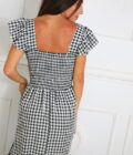 Vestido Cuadros Fruncido - Imagen 5