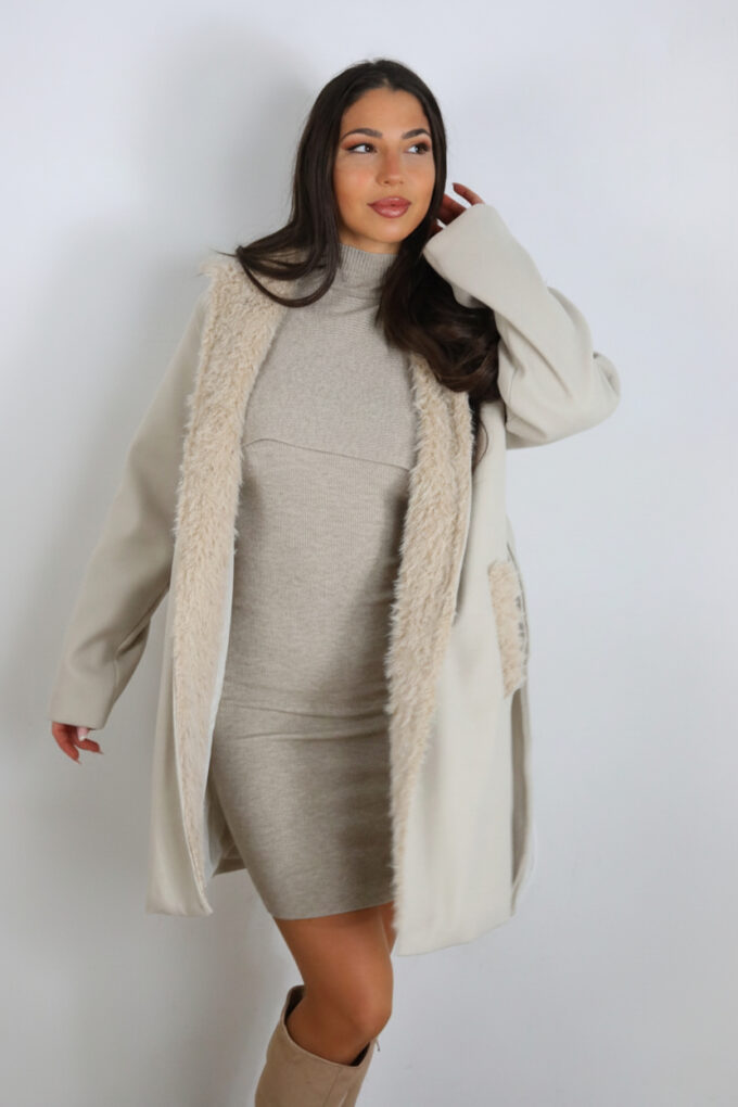 Vestido Punto Con Jersey