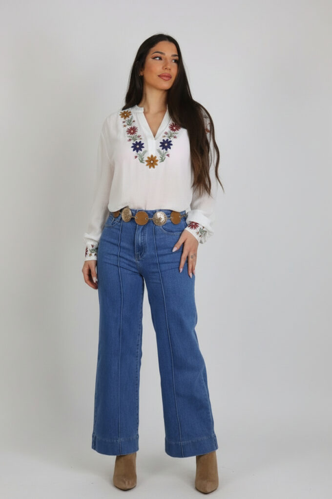 Vaquero Wide Leg Costura