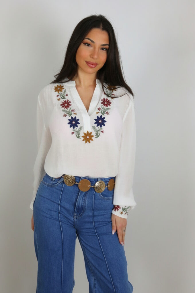 Camisa Bambula Bordada