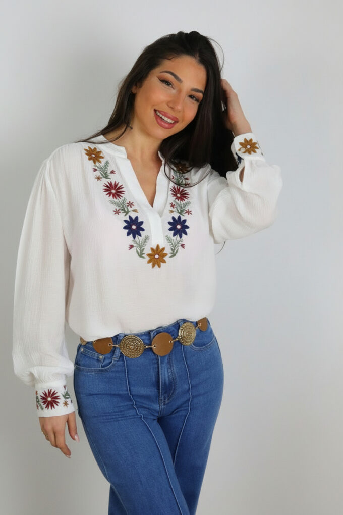 Camisa Bambula Bordada