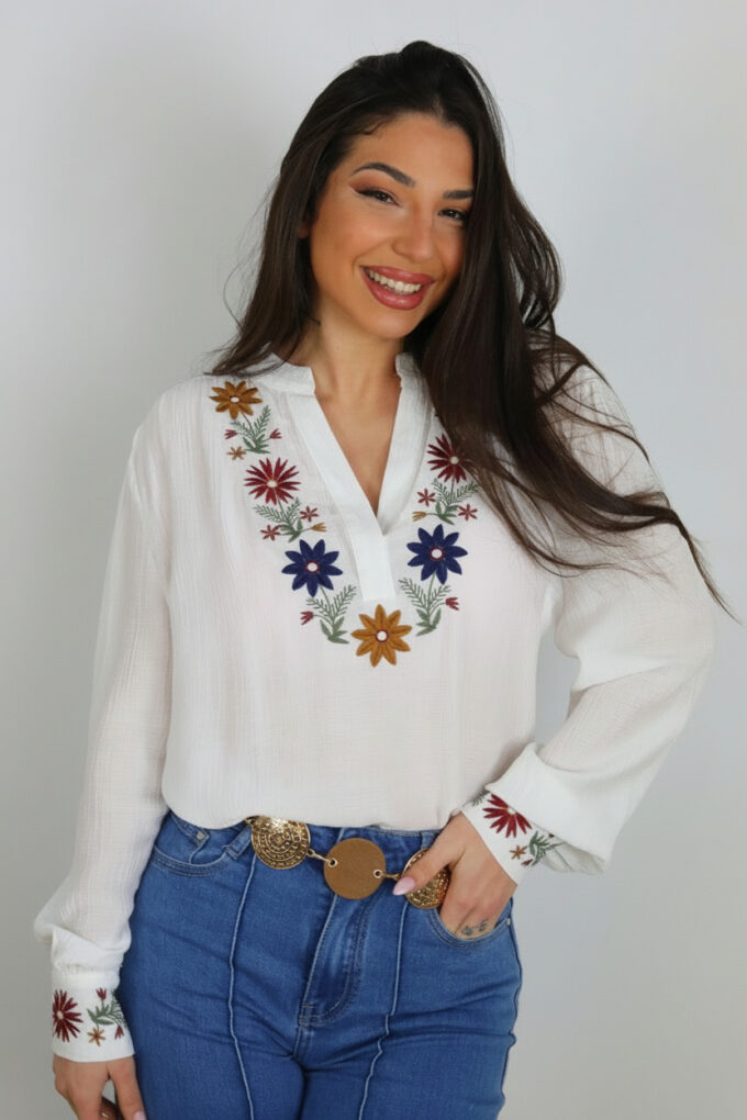 Camisa Bambula Bordada