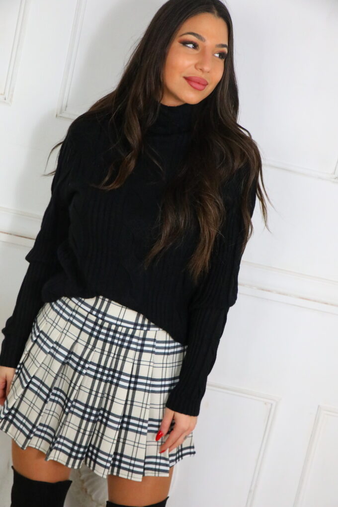 Jersey Ochos Cuello Alto - Única, Negro