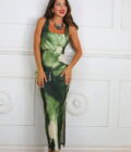 Vestido Largo Licra Estampado - Imagen 2