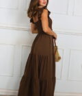 Vestido Fruncido Tiranta Volante - Imagen 3
