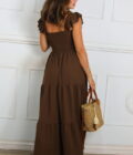 Vestido Fruncido Tiranta Volante - Imagen 4
