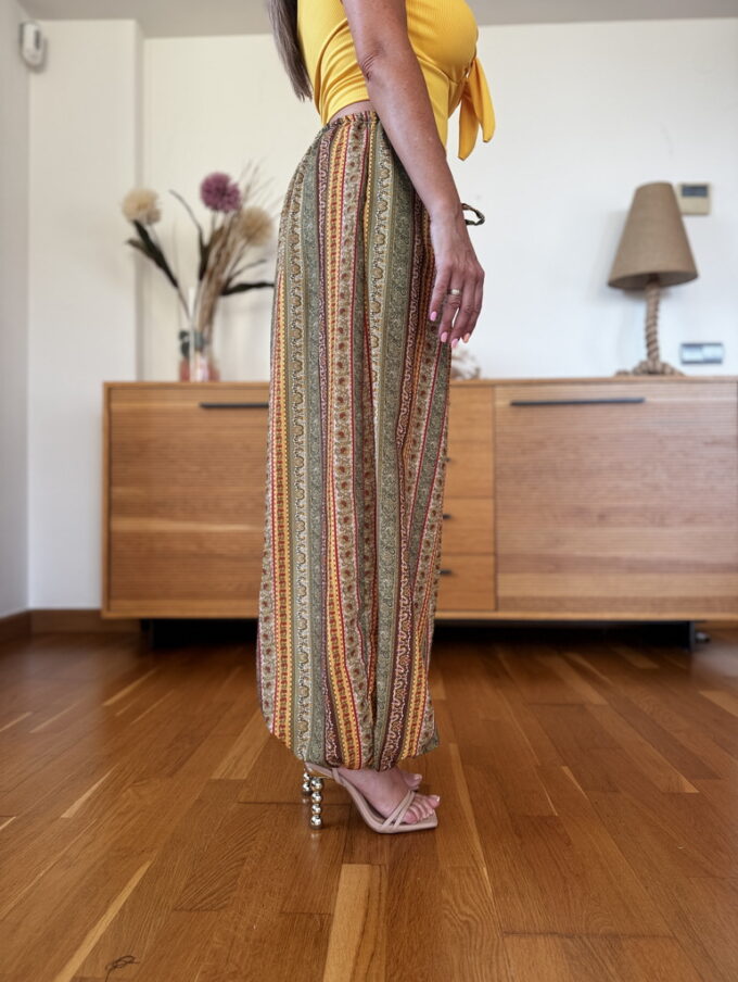 Pantalon Símil Lino Estampado