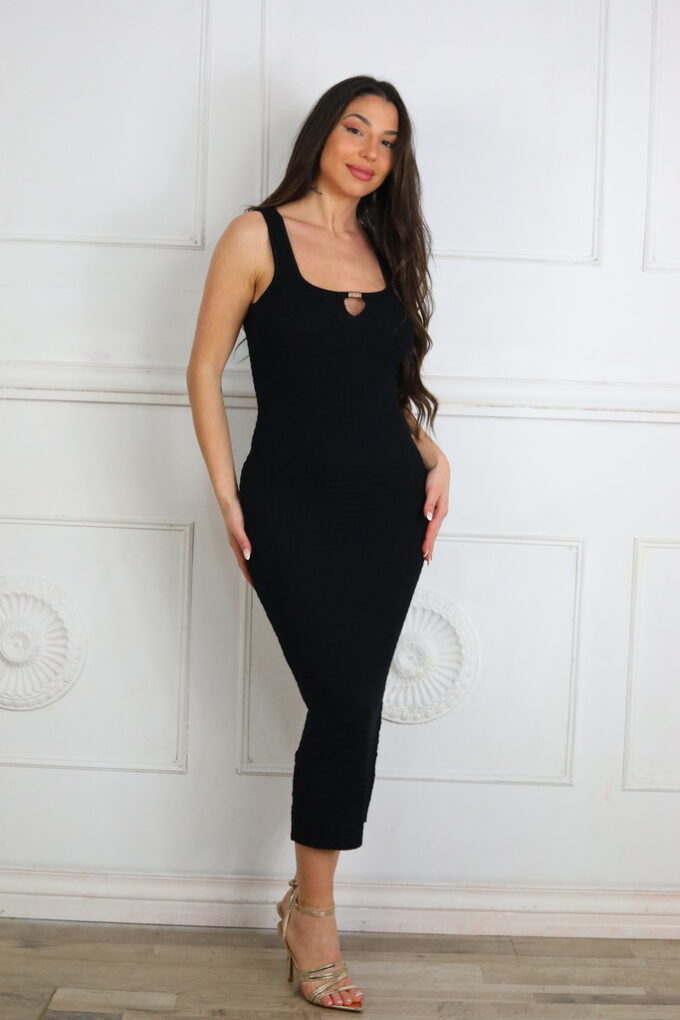 Vestido Escote Metal