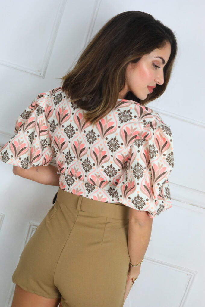 Body Mangas Globo Estampado