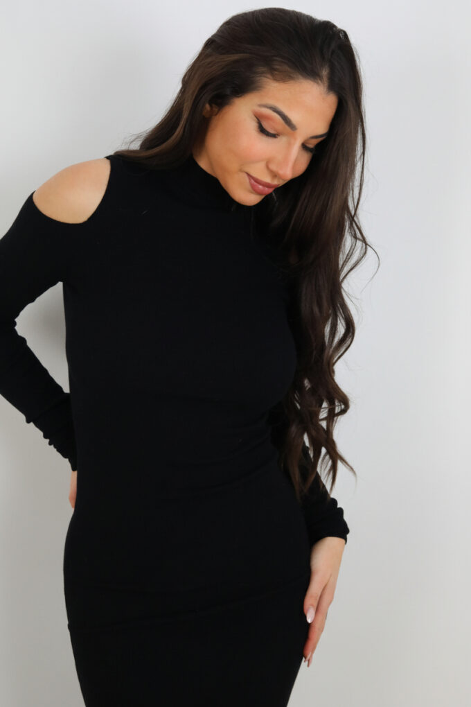 Vestido Punto Hombros Descubierto