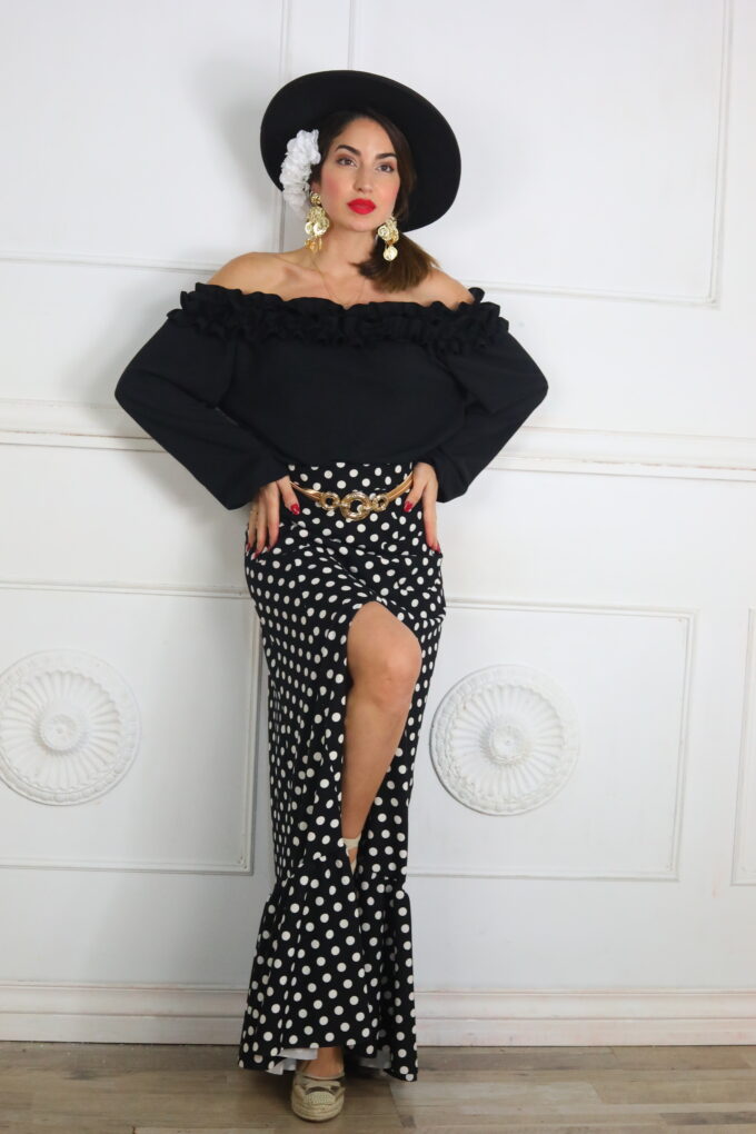 Falda Lunares Bolsillos