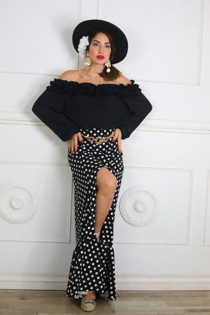Falda Lunares Bolsillos