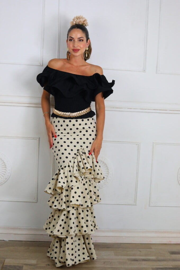 Falda Flamenca Lunares Volantes