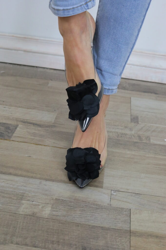 Tacón Transparente Pétalos