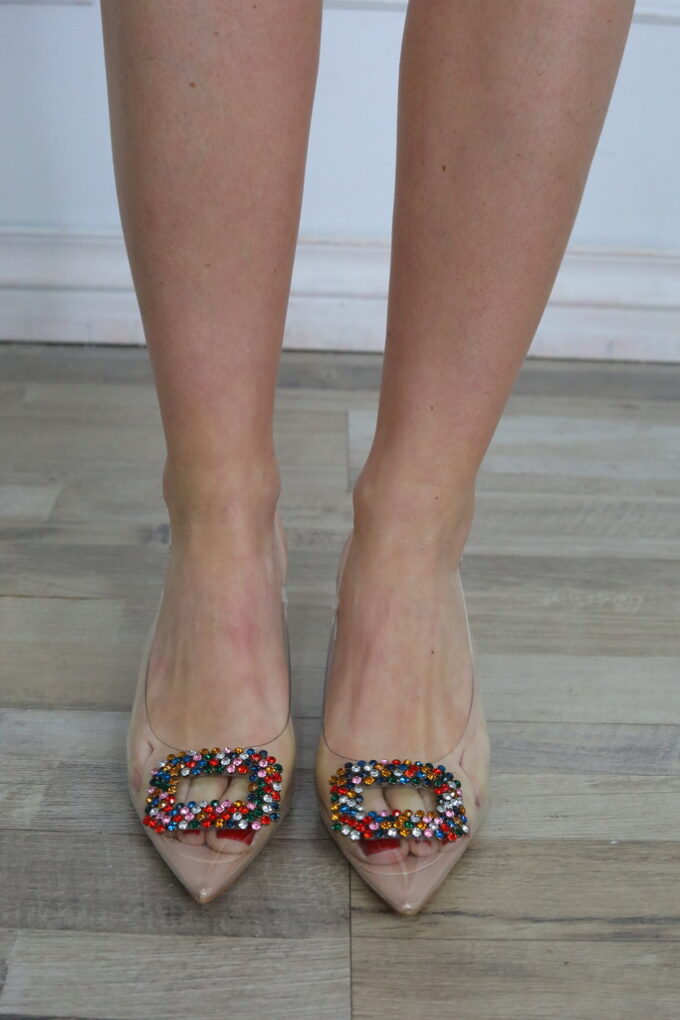 Tacón Transparente Brillos