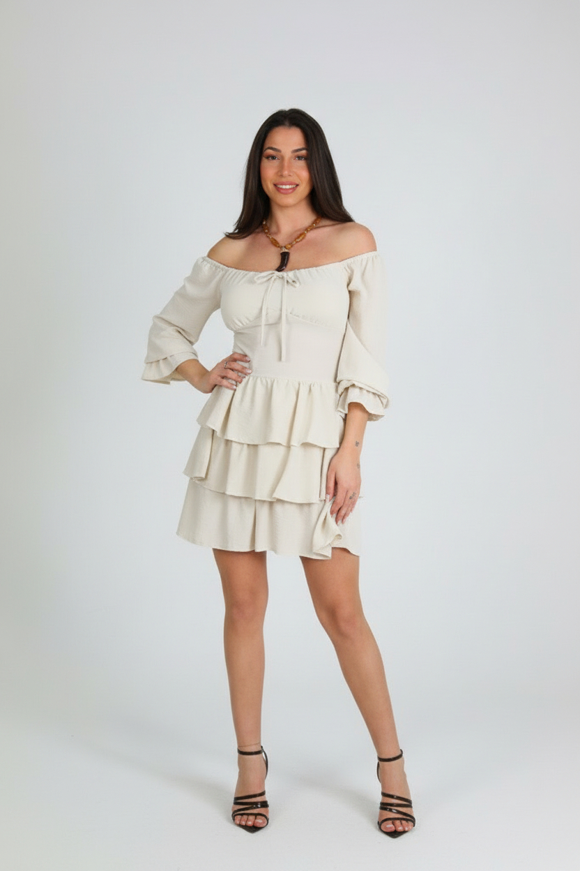 Vestido Cascos Volantes