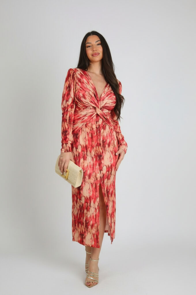 Vestido Estampado Nudo