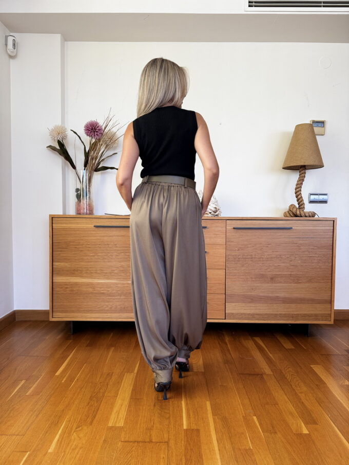 Pantalon Cinturón Bajo Botón