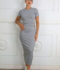 Vestido Manga Corta Hebilla