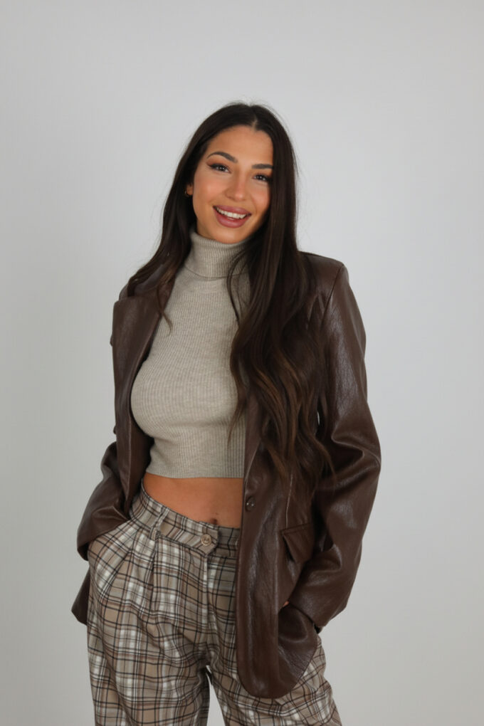 Jersey Cuello Vuelto Acanalado