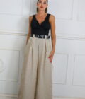 Pantalon Efecto Lino Cinturón - Imagen 2