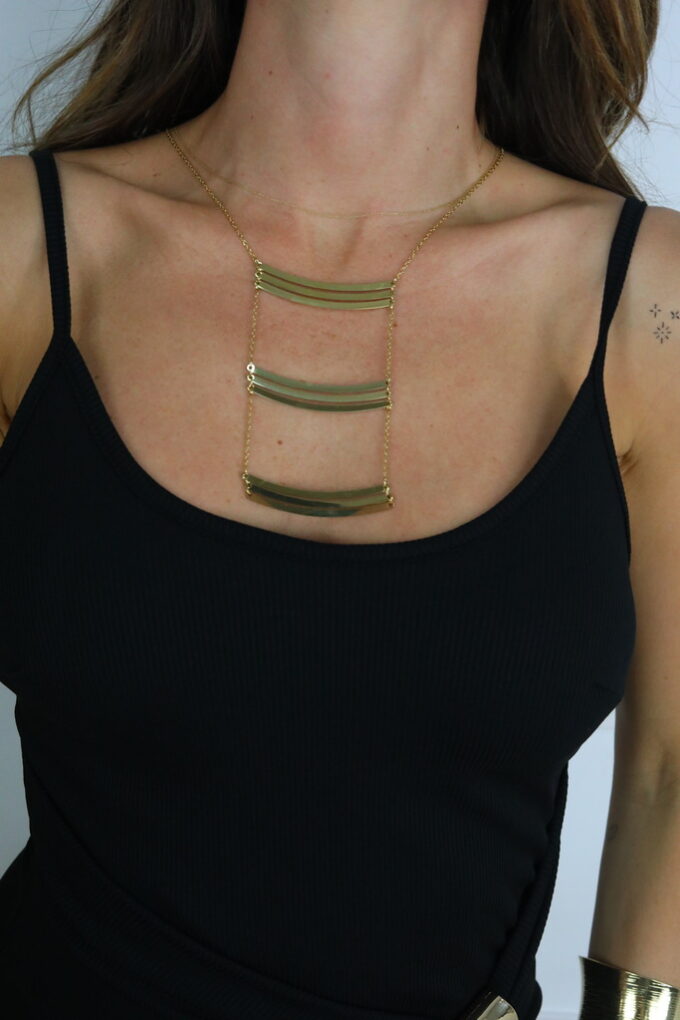 Collar Triple Metalizado - Dorado