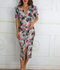 Vestido Estampado Fruncido