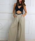 Pantalon Efecto Lino Cinturón - Imagen 8