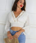 Top Blusa Bordada