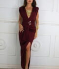 Vestido Hombreras Hebilla
