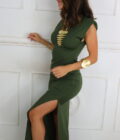 Vestido Licra Hombreras Básic - Imagen 4