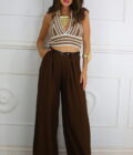 Pantalon Efecto Lino Cinturón - Imagen 9