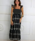 Vestido Fruncido Bordado - Imagen 4