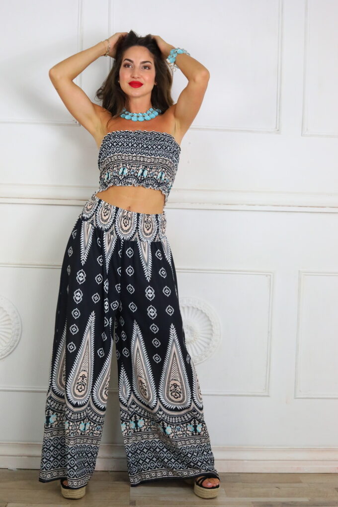 Conjunto Estampado Top Fruncido