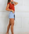 Falda-Pantalón Vaquera Brillos - Imagen 6