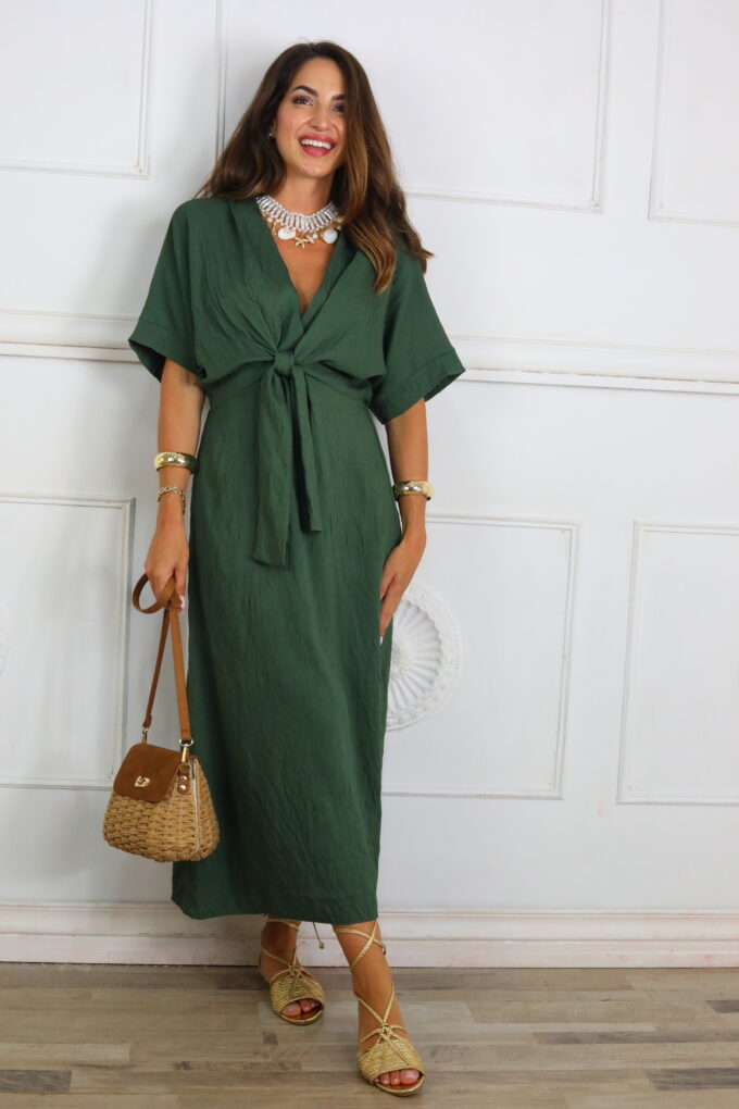 Vestido Efecto Lino Nipón
