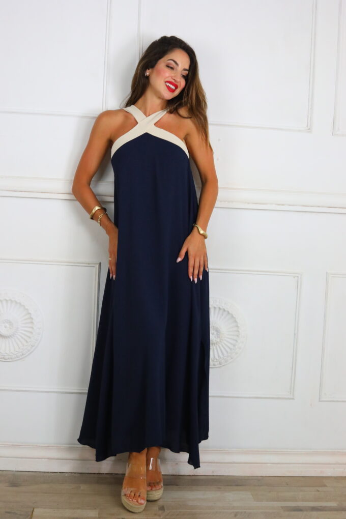 Vestido Bicolor Cruce