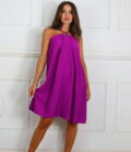 Vestido Efecto Lino Hebilla