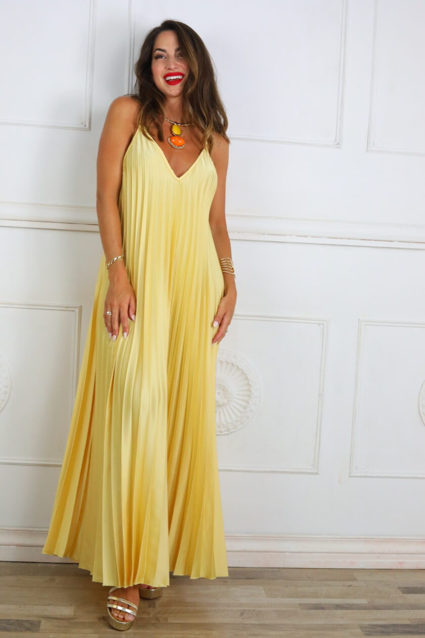Vestido Plisado Satén