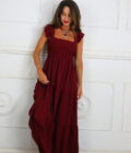 Vestido Fruncido Tiranta Volante - Imagen 11