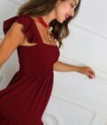 Vestido Fruncido Tiranta Volante - Imagen 12