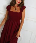 Vestido Fruncido Tiranta Volante - Imagen 9